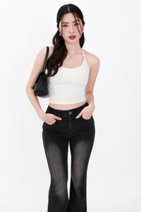 DEFECT | Rena Ruched Halter Top in White in S