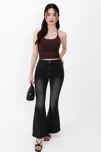 Fae Fit & Flare Denim Jeans V2 in Black Wash ( Regular Length ) Fae Fit & Flare Denim Jeans V2 in Black Wash ( Regular Length )