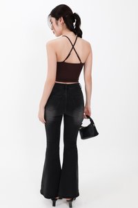 Fae Fit & Flare Denim Jeans V2 in Black Wash ( Regular Length ) Fae Fit & Flare Denim Jeans V2 in Black Wash ( Regular Length )