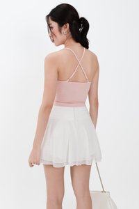 Rena Ruched Halter Top in Light Pink