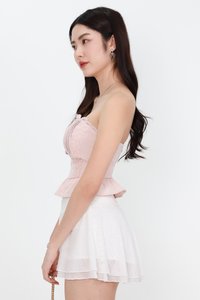 Pam Pleated Peplum Two Way Top in Light Pink