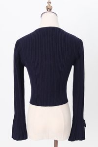 Briella Button Up Knit Cardigan in Navy