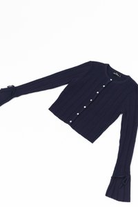Briella Button Up Knit Cardigan in Navy