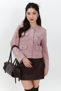 Saerin Suede Jacket in Rose Ash Pink