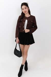 Saerin Suede Jacket in Dark Brown Saerin Suede Jacket in Dark Brown