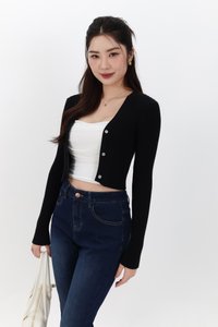 SALE EXCLUSIVE | Berlini Basic Knit Cropped Cardigan in Black