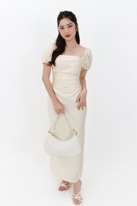 SALE EXCLUSIVE | Marielle Multi Way Satin Midaxi Dress in Pastel Yellow