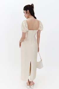 SALE EXCLUSIVE | Marielle Multi Way Satin Midaxi Dress in Pastel Yellow