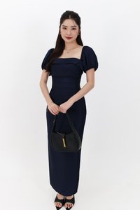 SALE EXCLUSIVE | Marielle Multi Way Satin Midaxi Dress in Midnight