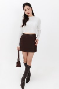 Peisie PU Leather Skorts in Dark Brown