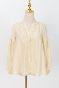 SALE EXCLUSIVE | Cindy Crochet Sleeved Top in Pale Yellow