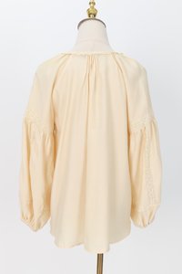 SALE EXCLUSIVE | Cindy Crochet Sleeved Top in Pale Yellow