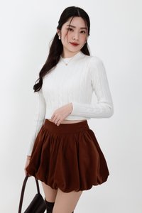 Christa Cable Knit Sweater in White