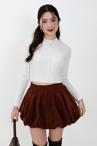 Christa Cable Knit Sweater in White