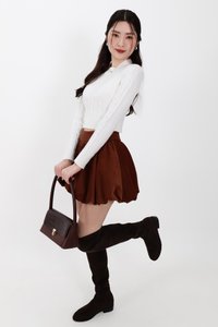 Christa Cable Knit Sweater in White