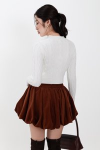Christa Cable Knit Sweater in White
