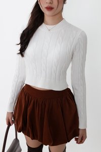 Christa Cable Knit Sweater in White