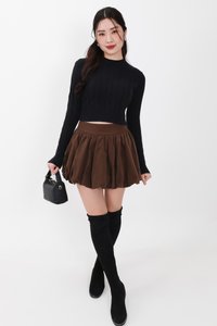 Christa Cable Knit Sweater in Black