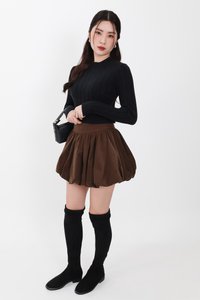 Christa Cable Knit Sweater in Black