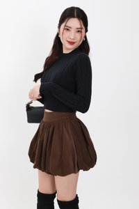 Christa Cable Knit Sweater in Black