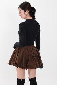 Christa Cable Knit Sweater in Black