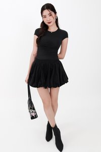 Harrie Half Sheer Tee in Black