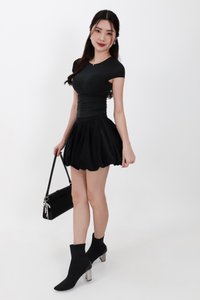 Harrie Half Sheer Tee in Black