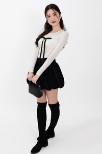 Clarie Corduroy Bubble Skorts in Black