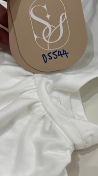 DEFECT | Bera Basic Ruched Tee in White in L DEFECT | Bera Basic Ruched Tee in White in L