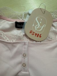 DEFECT | Lasey Lace Trim Sleeved Top in Light Pink in XS DEFECT | Lasey Lace Trim Sleeved Top in Light Pink in XS