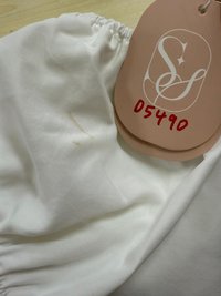 DEFECT | Reline Ribbon Sleeve Top in White in S DEFECT | Reline Ribbon Sleeve Top in White in S