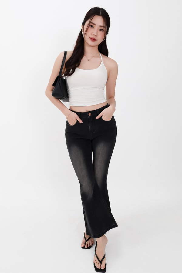 Fae Fit & Flare Denim Jeans V2 in Black Wash ( Petite Length ) Fae Fit & Flare Denim Jeans V2 in Black Wash ( Petite Length )