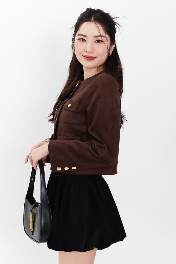 DEFECT | Saerin Suede Jacket in Dark Brown in M DEFECT | Saerin Suede Jacket in Dark Brown in M