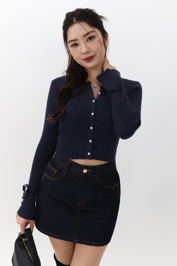 Briella Button Up Knit Cardigan in Navy Briella Button Up Knit Cardigan in Navy