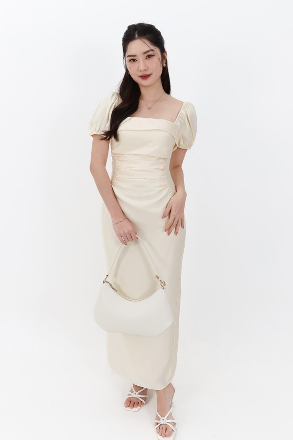 SALE EXCLUSIVE | Marielle Multi Way Satin Midaxi Dress in Pastel Yellow SALE EXCLUSIVE | Marielle Multi Way Satin Midaxi Dress in Pastel Yellow