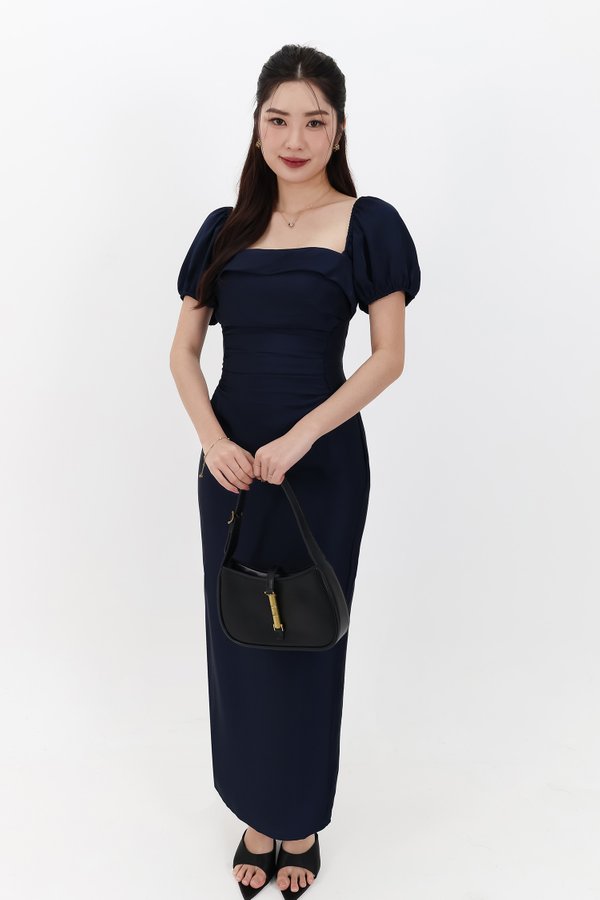 SALE EXCLUSIVE | Marielle Multi Way Satin Midaxi Dress in Midnight SALE EXCLUSIVE | Marielle Multi Way Satin Midaxi Dress in Midnight