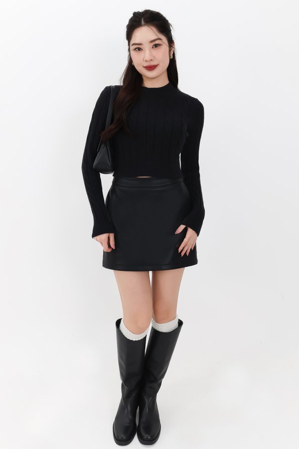 Peisie PU Leather Skorts in Black Peisie PU Leather Skorts in Black
