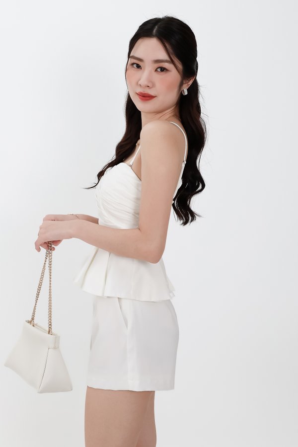 DEFECT | Sheyenne Satin Co-ord Top in White in XS