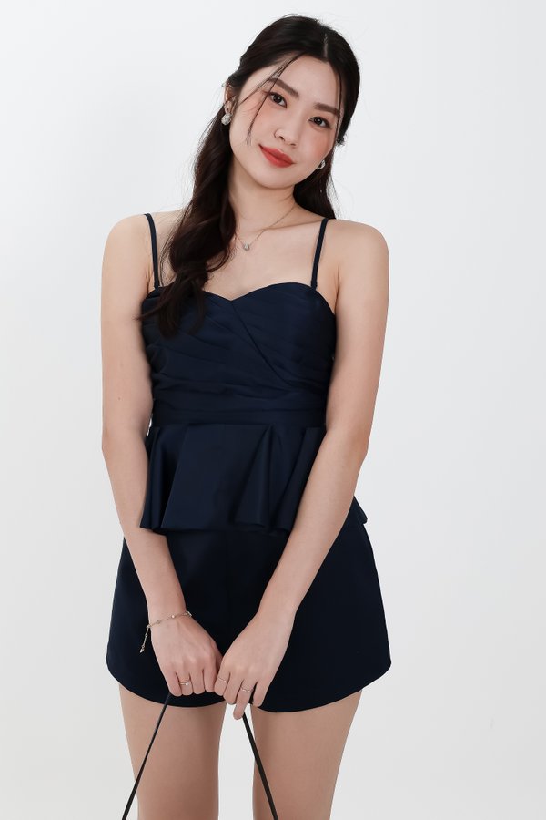 Sheyenne Satin Co-ord Top in Midnight