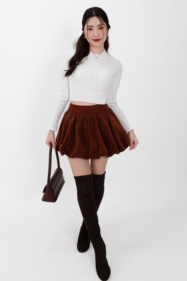 Clarie Corduroy Bubble Skorts in Autumn Brown Clarie Corduroy Bubble Skorts in Autumn Brown