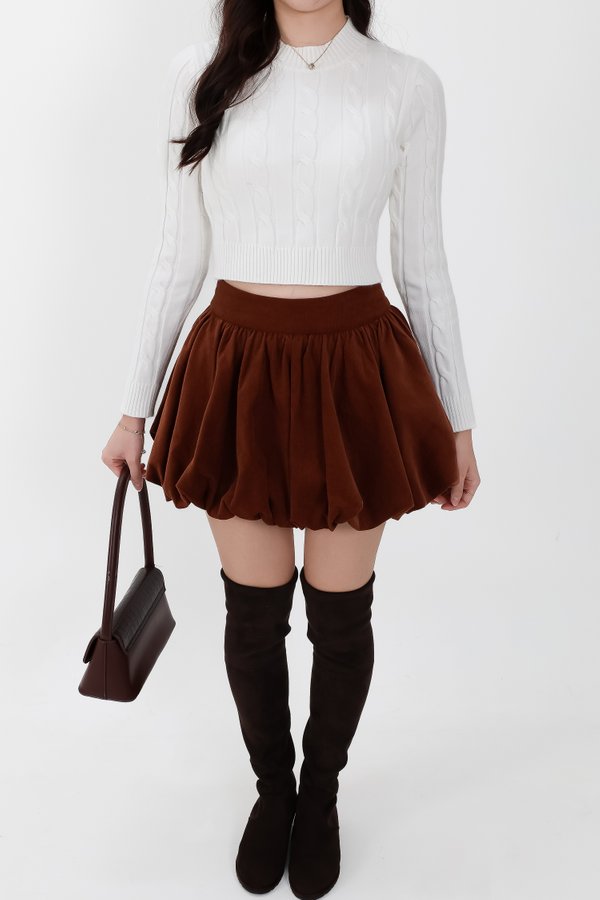Clarie Corduroy Bubble Skorts in Autumn Brown Clarie Corduroy Bubble Skorts in Autumn Brown