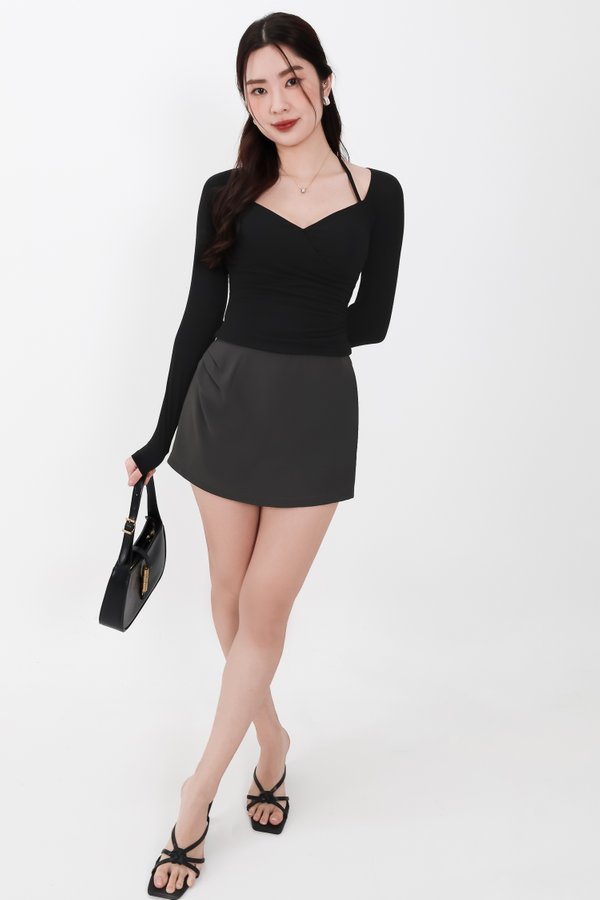 BACKORDER | Helena Halter Long Sleeve Top in Black BACKORDER | Helena Halter Long Sleeve Top in Black