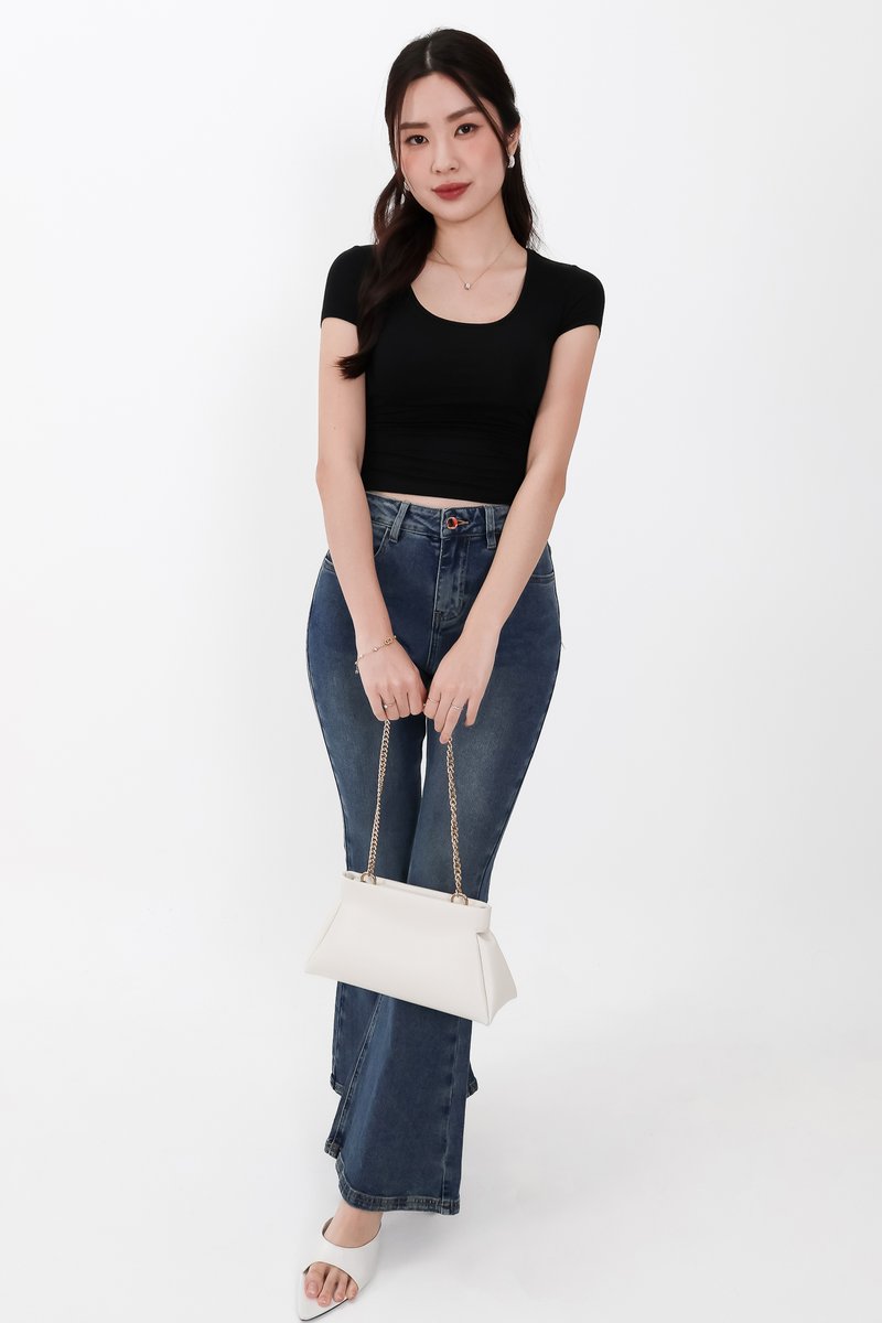 RESTOCKS | Fae Fit & Flare Denim Jeans V2 in Dark Wash ( Regular Length )