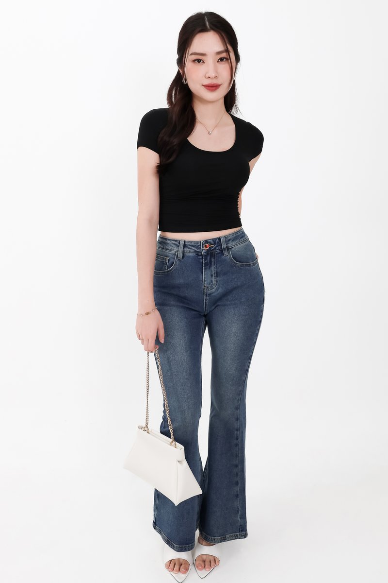 RESTOCKS | Fae Fit & Flare Denim Jeans V2 in Dark Wash ( Regular Length )