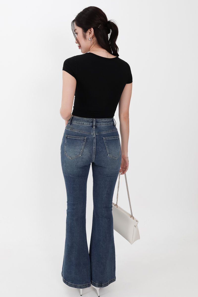 RESTOCKS | Fae Fit & Flare Denim Jeans V2 in Dark Wash ( Regular Length )