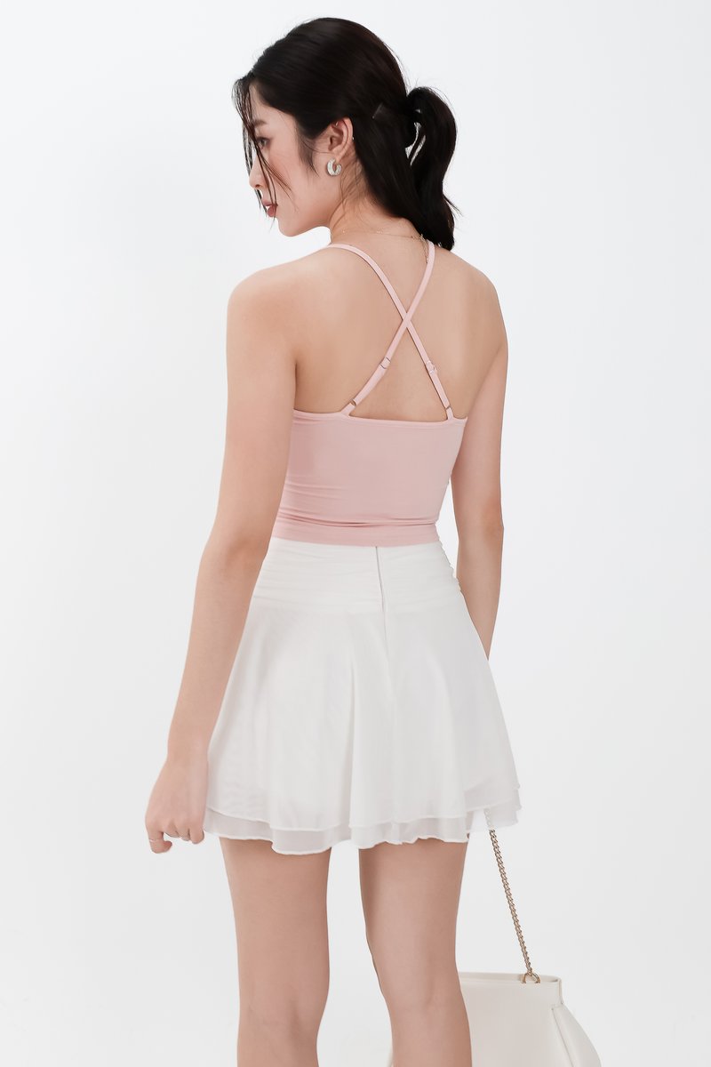Rena Ruched Halter Top in Light Pink