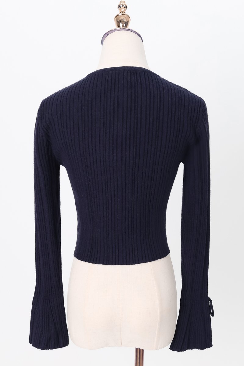 Briella Button Up Knit Cardigan in Navy