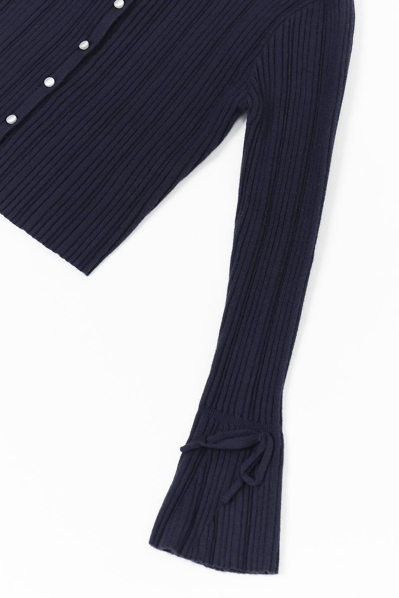 Briella Button Up Knit Cardigan in Navy