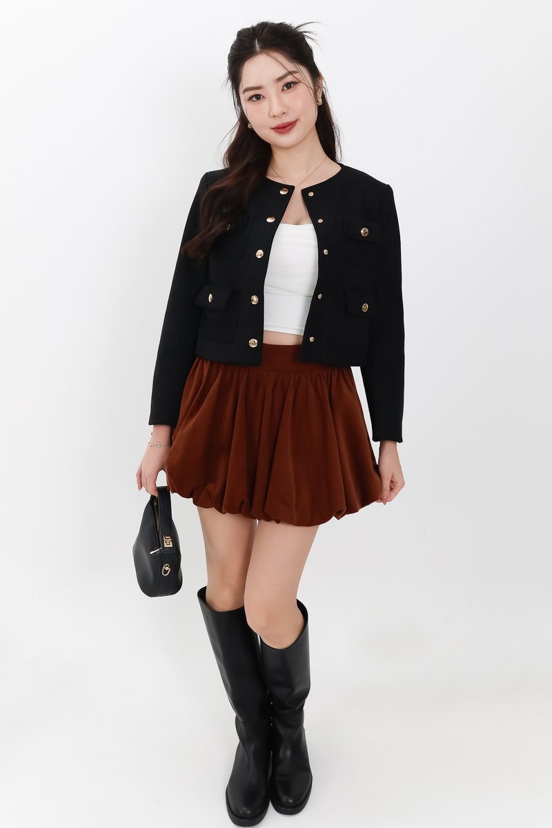Saerin Suede Jacket in Black