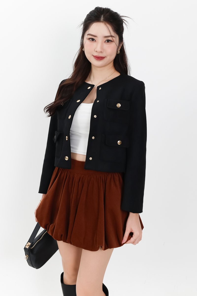 Saerin Suede Jacket in Black